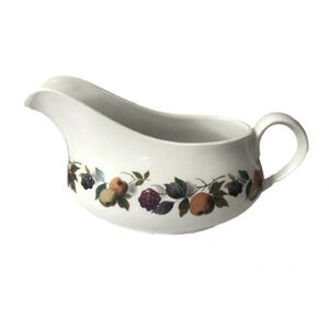 5/$25 
Orchard Ridgway Ironstone Gravy Boat White Fruit Leaf Pattern England